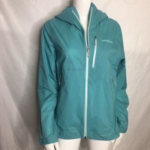 Patagonia powder blue h2no hooded rain jacket